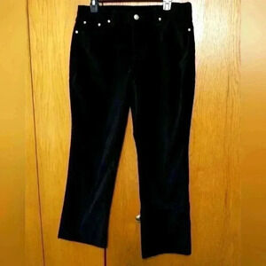 DG2 women's 12P black velvet pants button zip pockets rich soft plush vintage